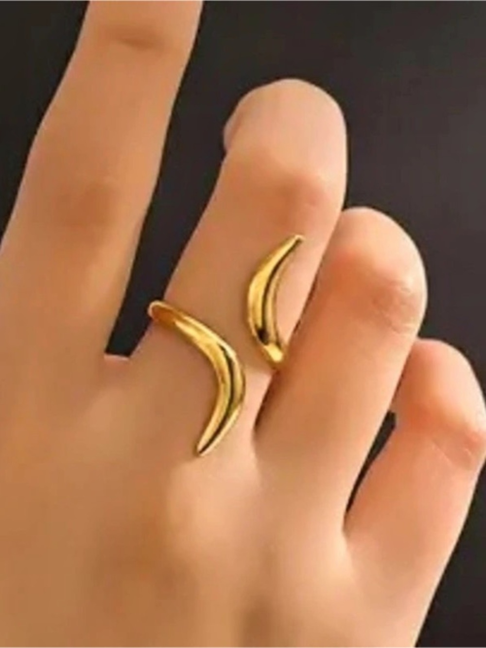Gold Curved Open Ring Like New